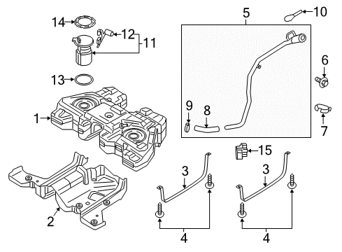 2019 Ford Edge Senders Filler Pipe Diagram for K2GZ-9034-B