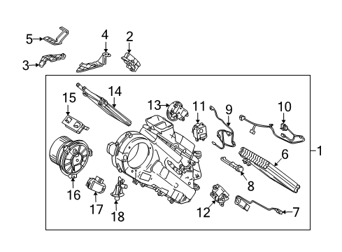 2018 Toyota Land Cruiser Auxiliary Heater & A/C Rear Cooling Unit Damper Servo Sub-Assembly, No.2 Diagram for 87106-58030