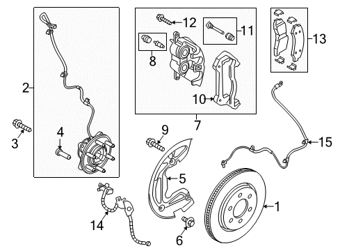 2019 Ford F-150 Front Brakes Front Hub Diagram for JL3Z-1104-S