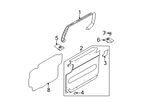 2004 Kia Sedona Quarter Window Quarter Glass Panel Switch, Right Diagram for 0K53G66380AGE