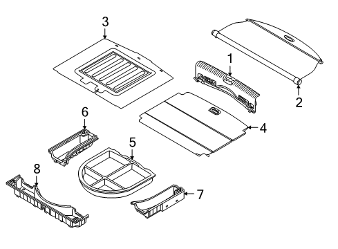 2021 Kia Niro Interior Trim - Rear Body Tray Assembly-Luggage Side Diagram for 85755G5000WK