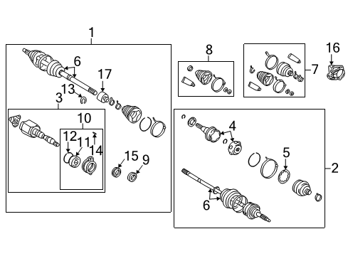 2003 Toyota Celica Drive Axles - Front Axle Assembly Diagram for 43410-20600
