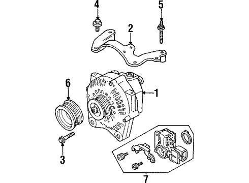 1994 Lincoln Mark VIII Alternator Alternator Bolt Diagram for -N807173-S2
