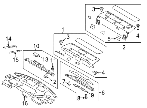2020 Lincoln Continental Interior Trim - Rear Body Rear Trim Retainer Diagram for -W704710-S437