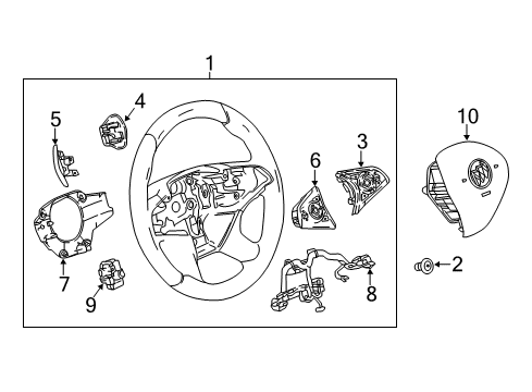 2021 Buick Enclave Steering Column & Wheel, Steering Gear & Linkage Cruise Switch Diagram for 84671673