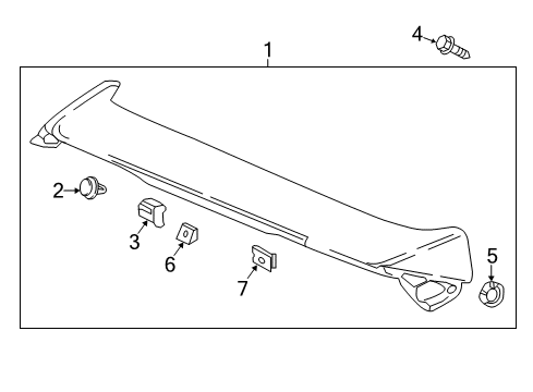 2018 Honda Odyssey Rear Spoiler Garnish Assy., Tailgate Spoiler Diagram for 74950-THR-A01