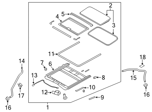 2016 Hyundai Equus Sunroof Frame Assembly-SUNROOF Diagram for 81620-3N200