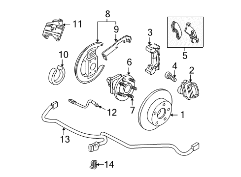 1997 Buick Regal Rear Brakes Brake Pads Diagram for 19428021