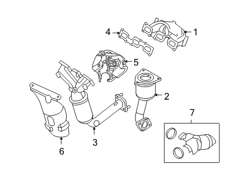 2009 Ford Fusion Exhaust Manifold Manifold Diagram for 7E5Z-5G232-A