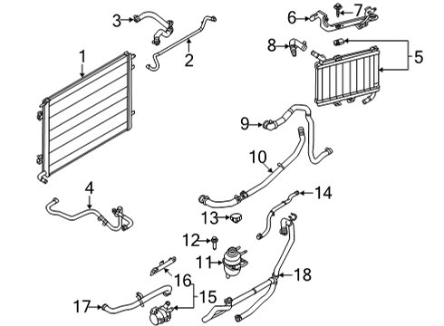 2020 Ford Mustang Radiator & Components Connector Hose Diagram for KR3Z-8A505-B