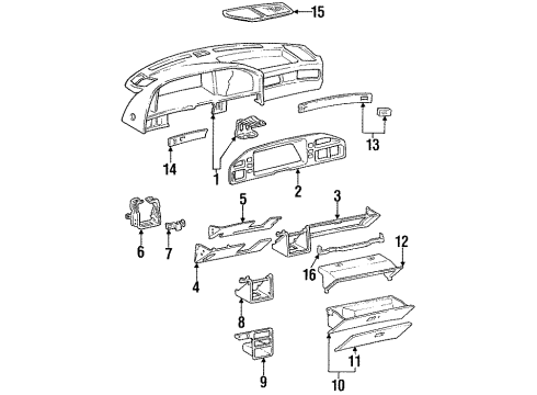 1989 Hyundai Sonata Instrument Panel Lock Assembly-Glove Box Diagram for 81520-33A00-AQ