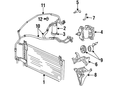 2001 Dodge Ram 2500 A/C Condenser, Compressor & Lines A/C SUCTION & DISCHARGE Diagram for 55055832AD