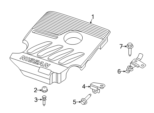 2020 Nissan Altima Engine Appearance Cover Grommet Diagram for 16557-6CB0A