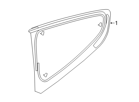 2015 Ford Mustang Quarter Panel - Glass & Hardware Quarter Glass Diagram for FR3Z-6329711-B