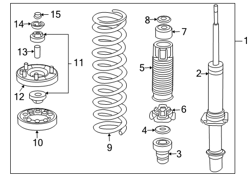 2005 Honda Accord Struts & Components - Front Shock Absorber Assembly, Left Front Diagram for 51602-SDP-A14
