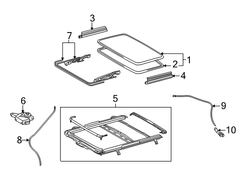 2011 Lexus RX350 Sunroof Gear Sub-Assy, Sliding Roof Drive Diagram for 63260-48150