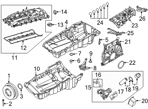 2021 BMW Z4 Filters ACOUSTIC COVER FOR OIL PAN Diagram for 11148657310