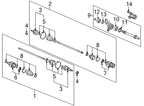 2012 Acura ZDX Drive Axles - Front Boot Set, Inboard (NTN) Diagram for 44017-STX-A51