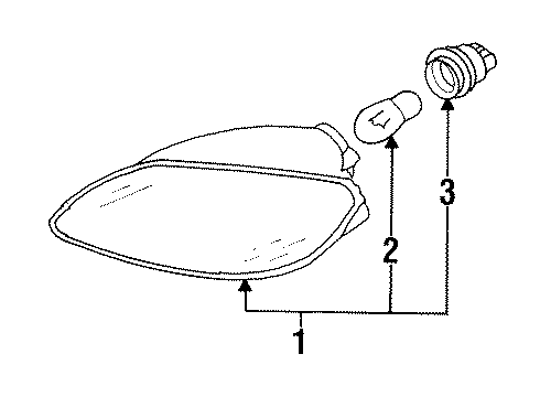 2003 Ford Escort Bulbs Turn Signal Lamp Diagram for 3S4Z-13369-AA