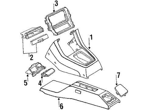 1988 Honda Prelude Center Console Ashtray, Front (Outer) Diagram for 77730-SF1-023