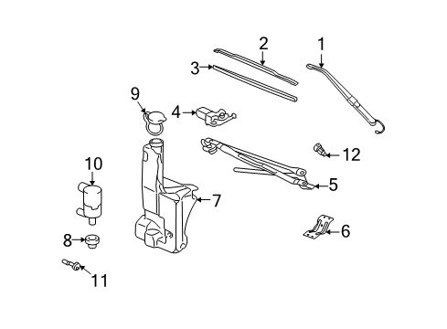 2009 Hummer H2 Wiper & Washer Components Washer Pump Diagram for 88944337