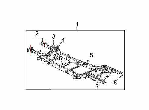 2004 Dodge Durango Frame & Components Bracket-Upper Control Arm Diagram for 5136165AA