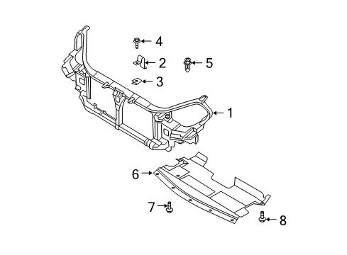 2005 Nissan Maxima Radiator Support Cover-Engine, Lower Diagram for 75890-7Y000