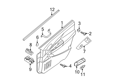 2007 Nissan Quest Front Door Seal Assy-Front Door Inside, LH Diagram for 80835-5Z000