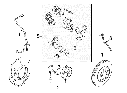 2009 Hyundai Santa Fe Anti-Lock Brakes Hydraulic Module Diagram for 58910-2B860