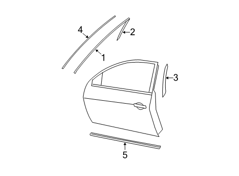 2009 Nissan Maxima Exterior Trim - Front Door Moulding Assy-Front Door Outside, LH Diagram for 80821-9N00A