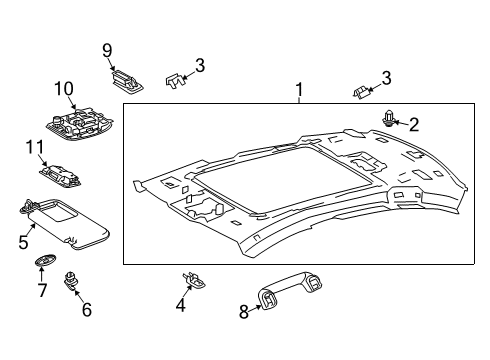 2022 Lexus ES350 Interior Trim - Roof LAMP ASSY, MAP Diagram for 81260-06072-E0