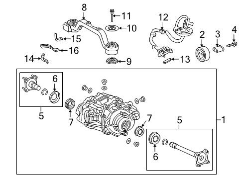 2021 Lexus UX250h Axle & Differential - Rear Cover Diagram for 41336-47010
