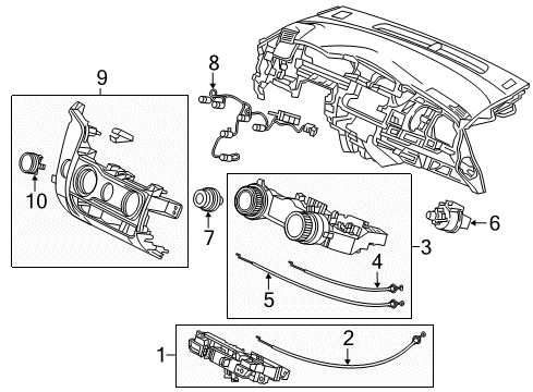 2015 Honda Fit Cluster & Switches, Instrument Panel Control Assy., FResh/Recirculating *NH900L* (NEUTRAL BLACK) Diagram for 79580-T5R-C21ZA