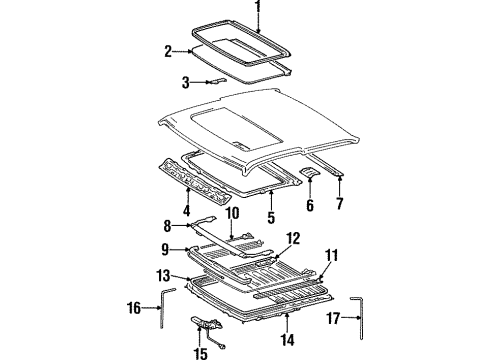 1985 Toyota Corolla Sliding Roof Drive Cable Diagram for 63223-12020