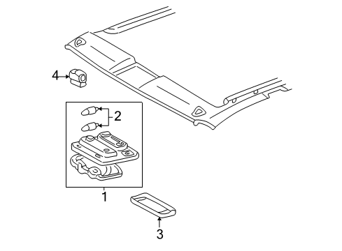 2002 Toyota Avalon Sunroof Console Assembly Diagram for 63650-AC010-A0