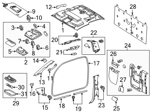 2021 Toyota Tacoma Interior Trim - Cab Microphone Diagram for 86730-48100