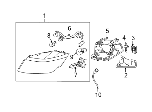 2007 Pontiac G5 Headlamps Harness Asm-Fwd Lamp Wiring Diagram for 15886614