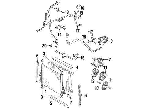 2001 Ford Windstar A/C Condenser, Compressor & Lines Front AC Line Diagram for XF2Z-19837-AC