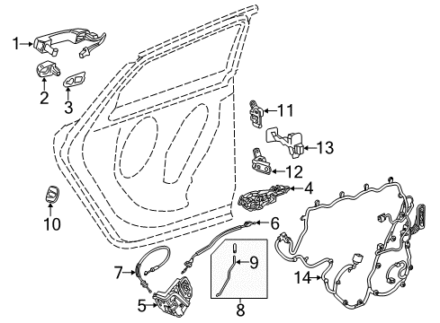 2016 Chevrolet Impala Rear Door - Lock & Hardware Door Check Diagram for 84075361