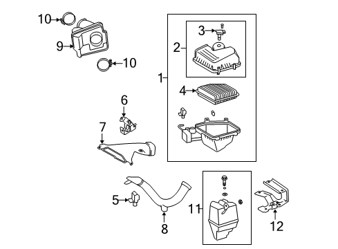 2008 Lexus ES350 Powertrain Control Air Cleaner Assembly Diagram for 17700-31741