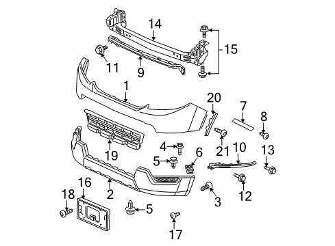 2011 Honda Element Front Bumper Screw, Tapping (5X20) Diagram for 93903-454G0