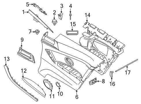 2016 BMW 428i Interior Trim - Quarter Panels Trim, C-Pillar, Top Left Diagram for 51437321397