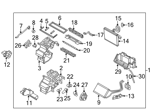 2015 Hyundai Genesis Coupe Air Conditioner Heater Actuator Assembly Diagram for 97154-2M010