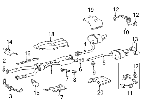 2018 Lexus GS F Exhaust Components Exhaust Tail Pipe Assembly, Left Diagram for 17440-38100