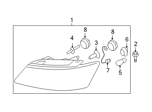 2007 Hyundai Sonata Headlamps Headlamp Assembly, Right Diagram for 92102-0A000