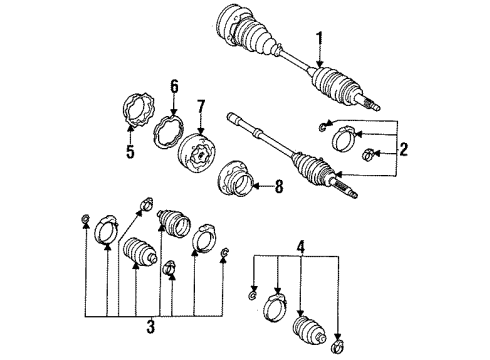 1997 Toyota Supra Drive Axles - Rear Inner Joint Diagram for 43409-22020
