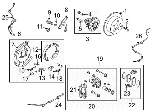 2010 Kia Forte Koup Rear Brakes Liner-Pad Diagram for 582461G300