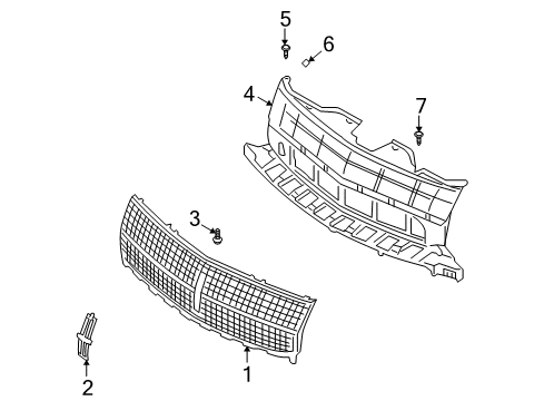 2007 Lincoln MKX Grille & Components Emblem Diagram for 7A1Z-8213-A