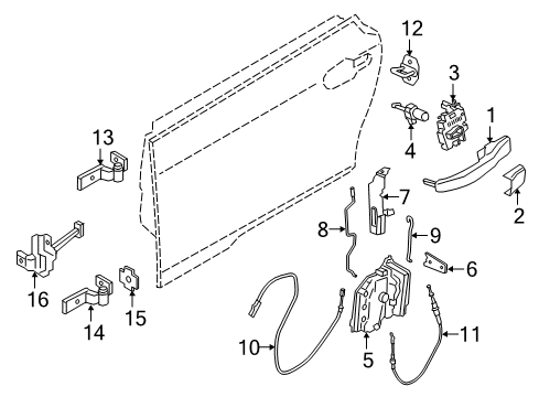 2019 BMW i3s Front Door Operating Rod, Door Front Left Diagram for 51217290867