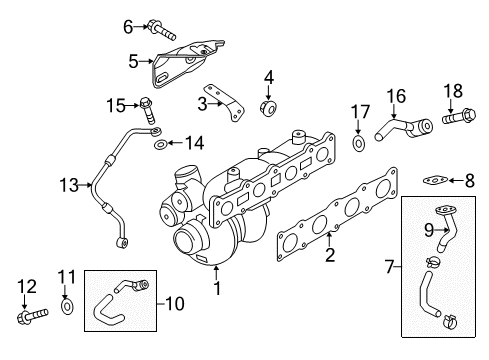 2013 Hyundai Genesis Coupe Turbocharger TURBOCHARGER Diagram for 28231-2C600